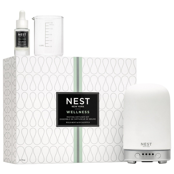 $98 NEST Wild Mint & Eucalyptus Misting Diffuser Set - New - Picture 1 of 3